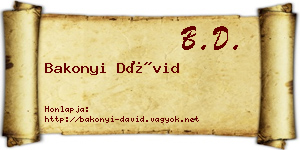 Bakonyi Dávid névjegykártya