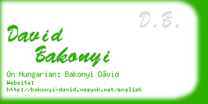 david bakonyi business card